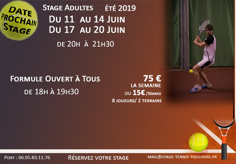 Calendrier des dates de Stages Enfants Tennis Toulouse 31 - Formation Tennis Toulousain Stages -Mini-Tennis - Enfants - Adolescent